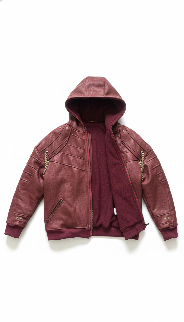 L’ouverture révèle la doublure bordeaux profonde, symbole du feu intérieur de Dante.
Chaque élément, du zip double sens aux coutures renforcées, incarne le savoir-faire artisanal Kaizo-Ku.
Un intérieur travaillé, pensé pour le confort et la durabilité, sans jamais compromettre l’esthétique démoniaque.