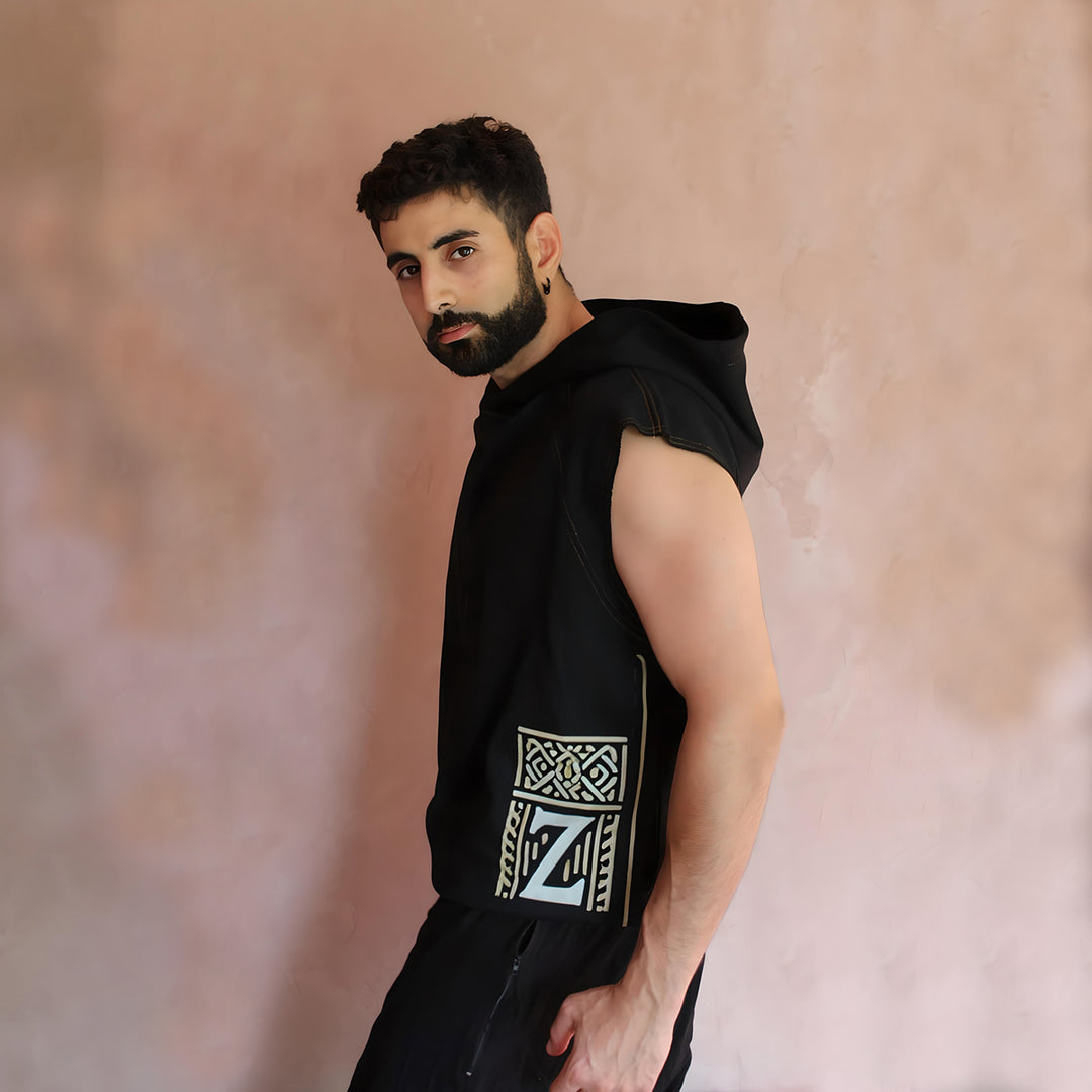 Black Lion Tank Top - Moroccan-Inspired Streetwear