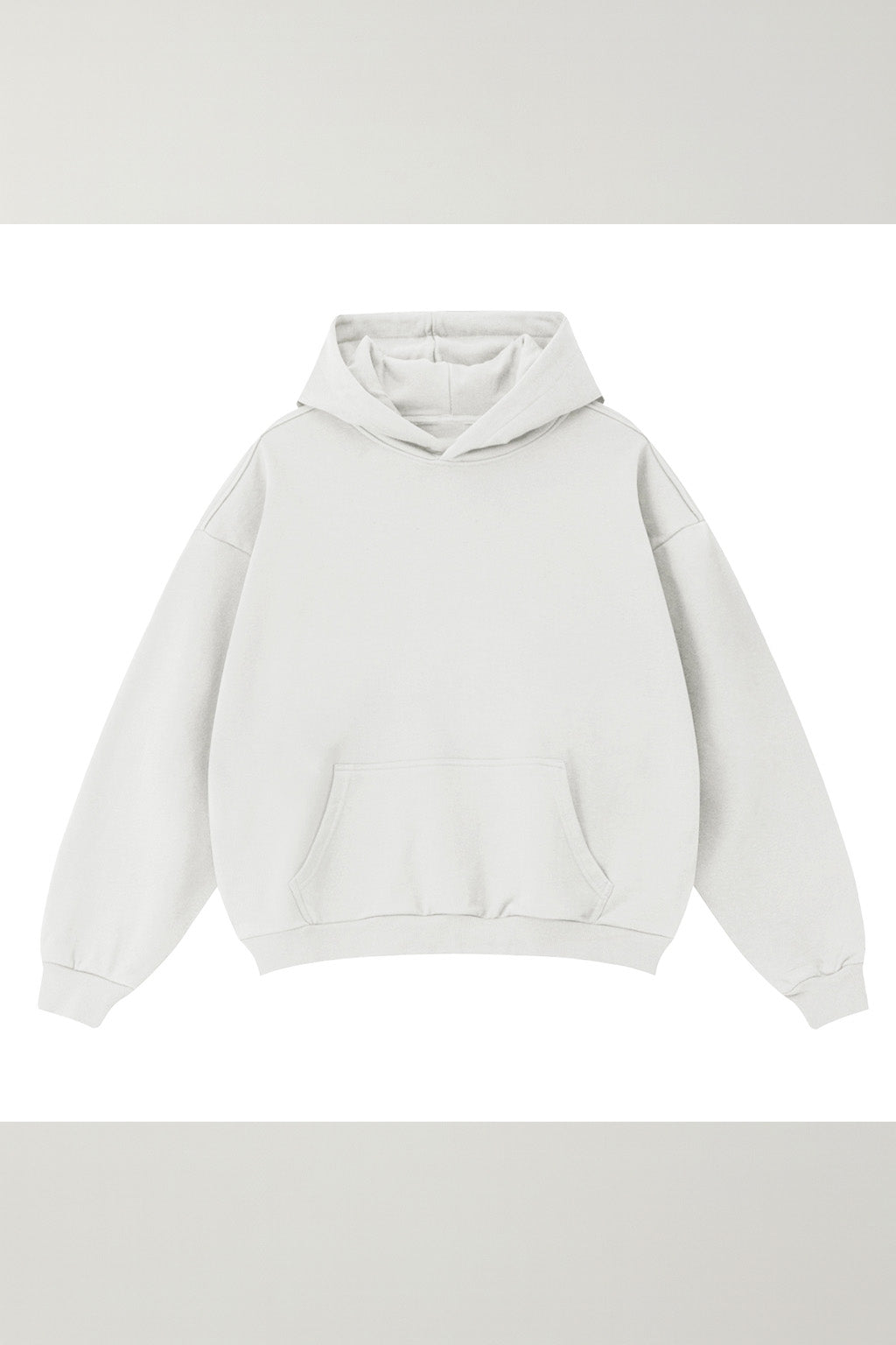 Hoodie blanc épuré en coton 100% avec impression One Piece exclusive dans le dos, version Standard.