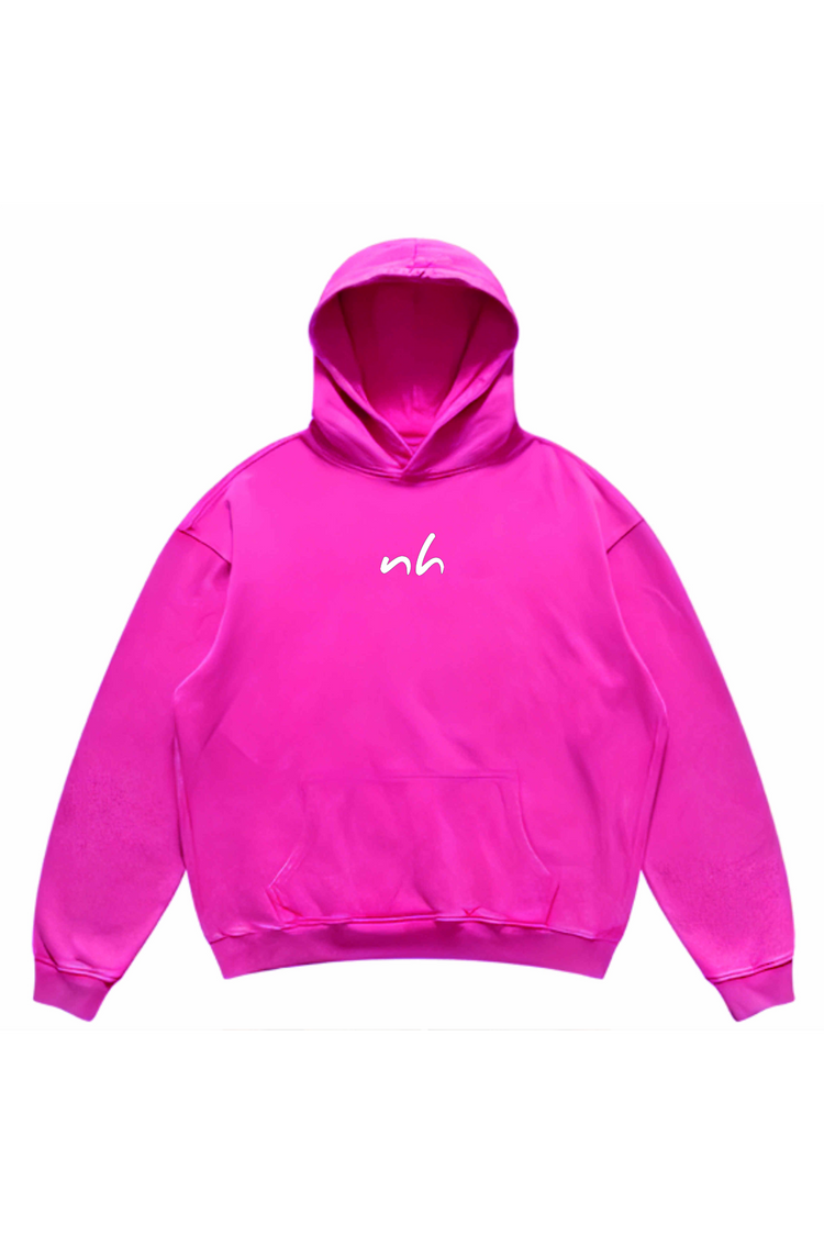 Un hoodie vibrant et audacieux, coloris rose fluo avec logo blanc contrasté. Parfait pour se démarquer avec style.