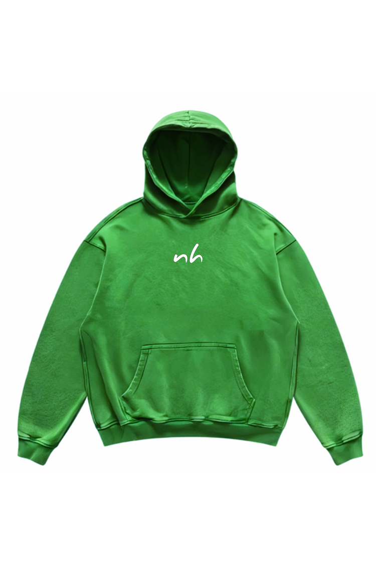 Une touche de fraîcheur dans ta garde-robe. Hoodie vert éclatant avec logo signature.