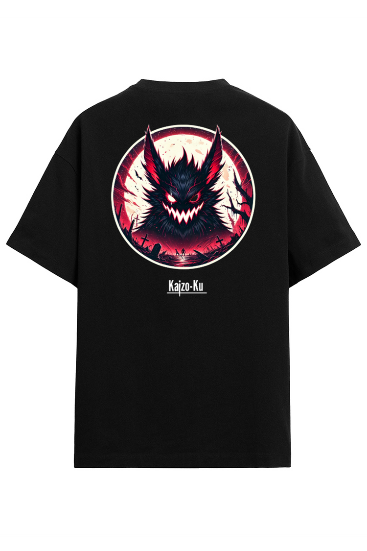 Vue arrière du T-shirt Berserker Sauvage, mettant en avant une illustration exclusive et percutante représentant une créature féroce, prête à semer le chaos. Impression haute qualité sur coton noir premium.