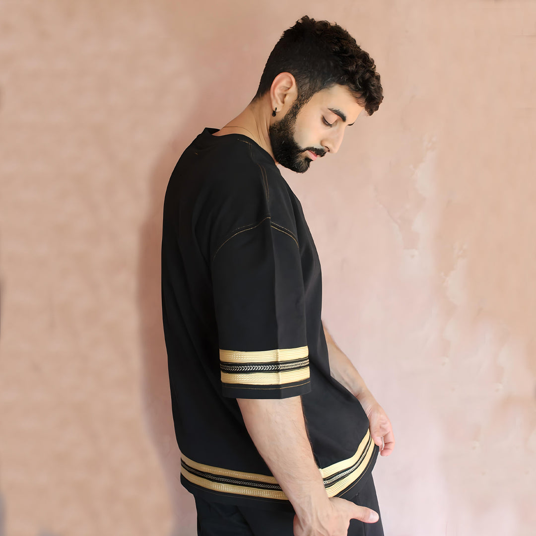 Oversized Black and Gold Caftan T-shirt