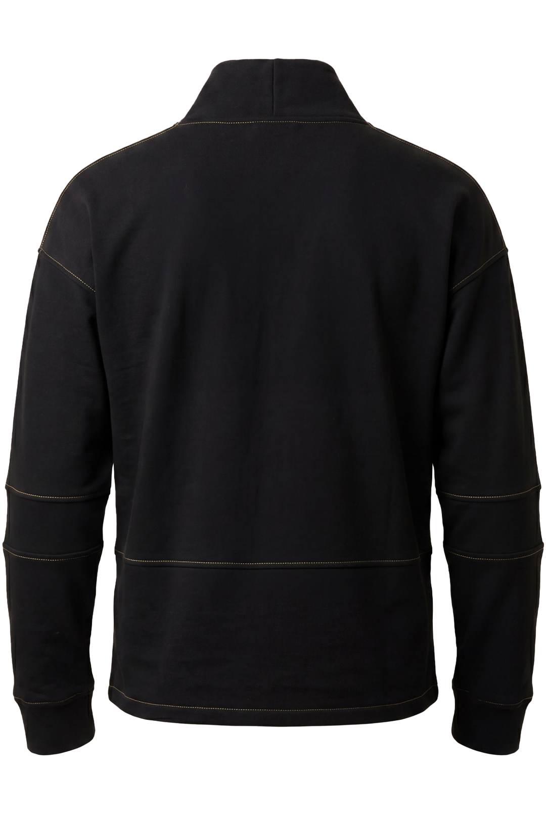Vue dos du t-shirt manches longues noir style kimono avec coupe ample et structure moderne