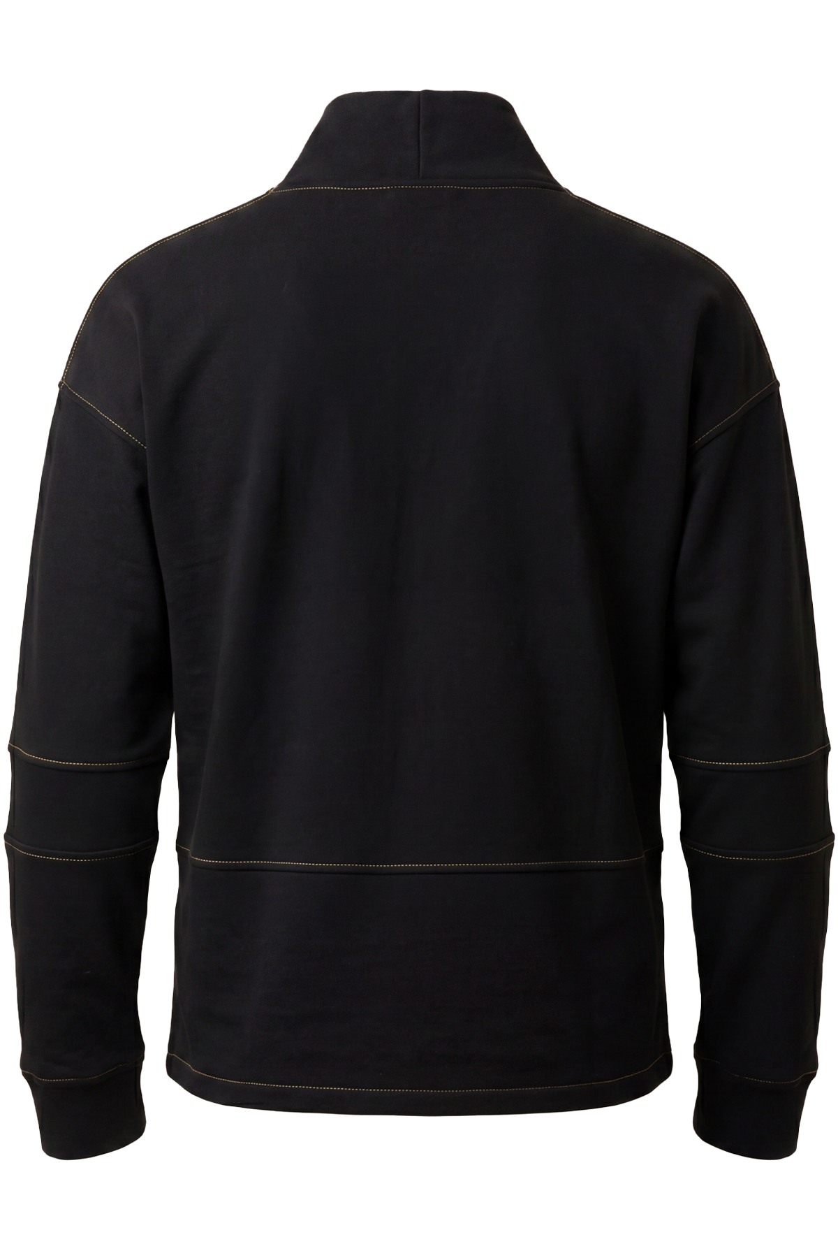 Vue dos du t-shirt manches longues noir style kimono avec coupe ample et structure moderne