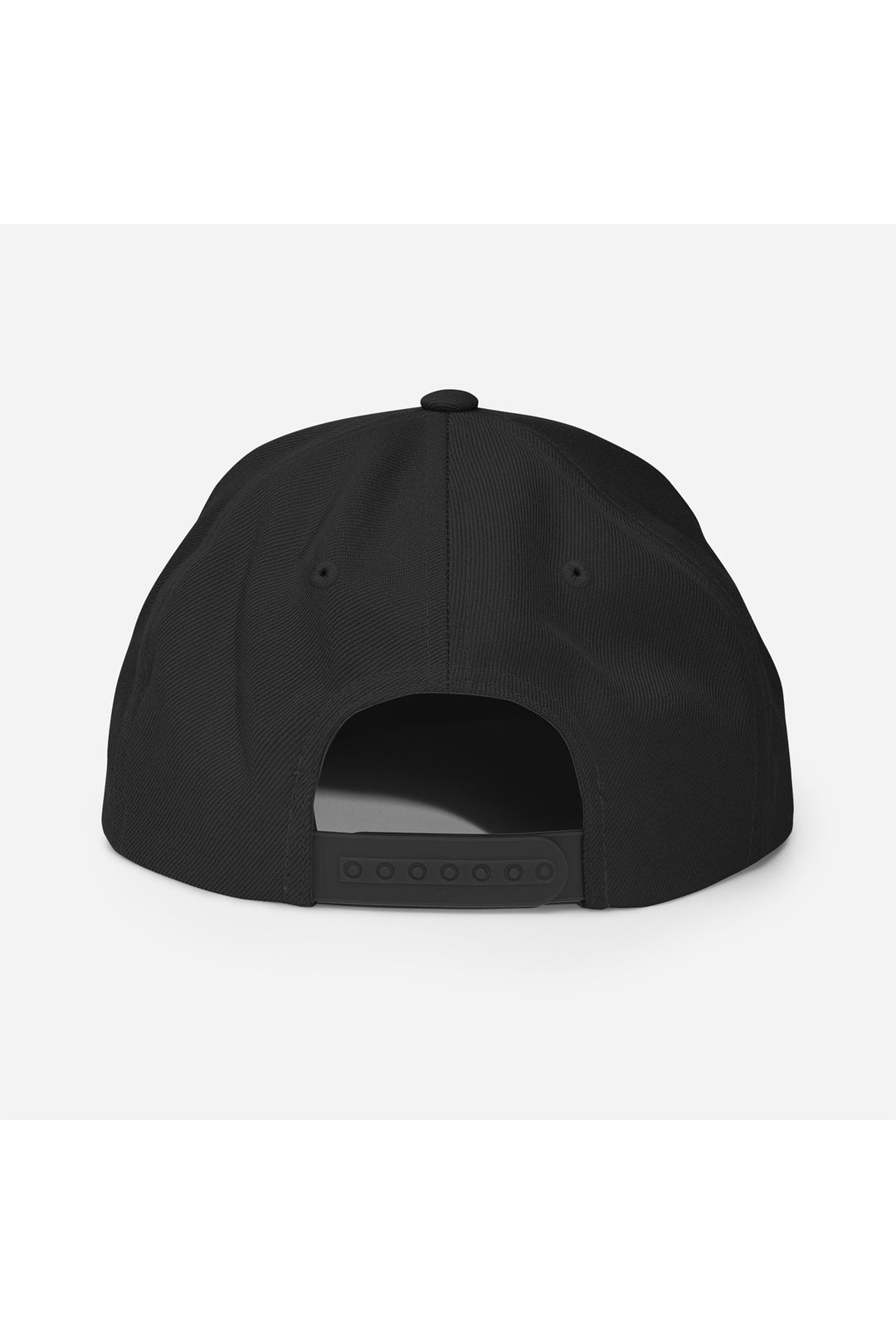 Back view of the Kaizo-Ku Classic Snapback in Black, featuring an adjustable snapback closure for a comfortable fit.