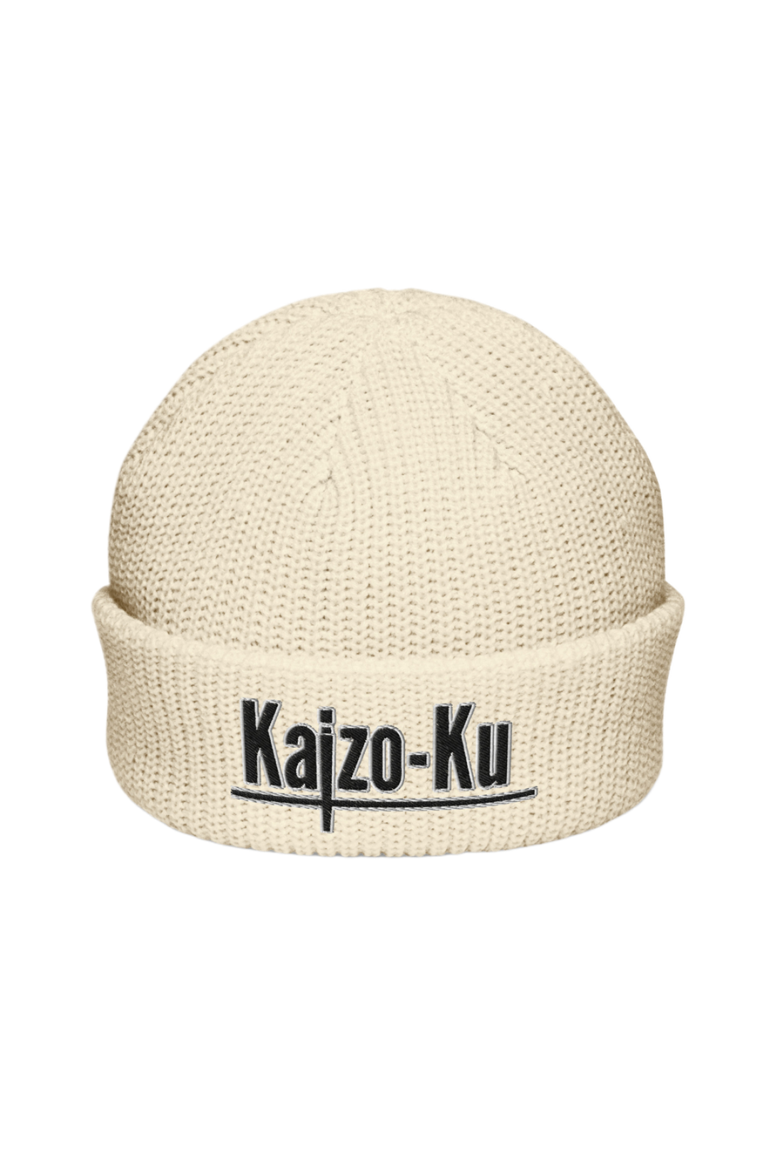 Kaizo-Ku Beige Matched Set: Fisherman Beanie, Half-Zip Sweatshirt & Joggers