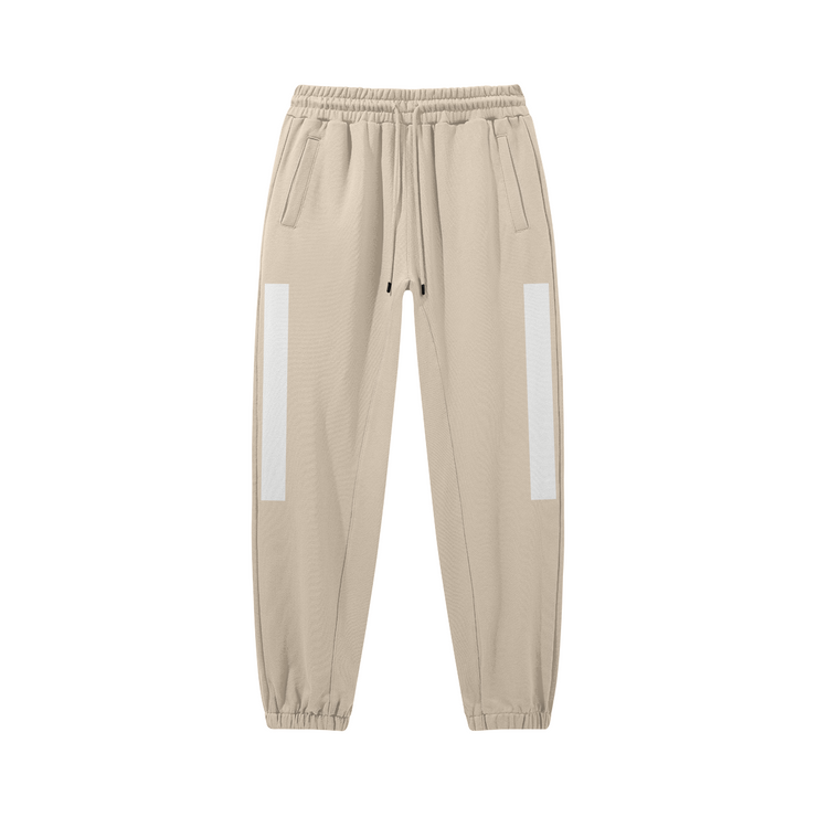 Beige Heavyweight Baggy Joggers in a light, neutral color, perfect for a minimalist aesthetic.
