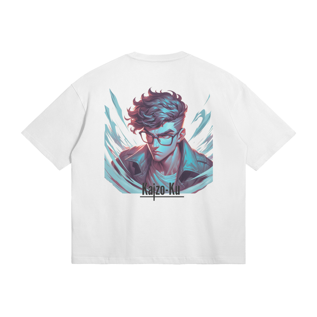 Back view of the Kitano x Kaizo-Ku white t-shirt, featuring unique artwork inspired by League of Legends top laner Kitano, blending gaming culture with streetwear fashion.