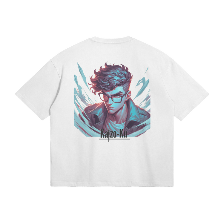 Back view of the Kitano x Kaizo-Ku white t-shirt, featuring unique artwork inspired by League of Legends top laner Kitano, blending gaming culture with streetwear fashion.