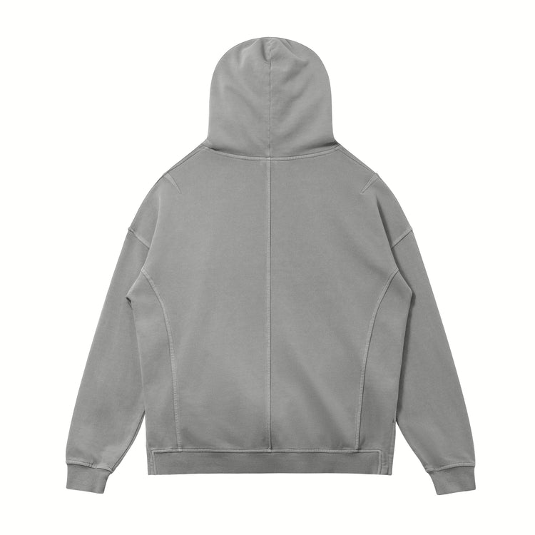 Back view of the Kaizo-Ku oversized hoodie in Grey. Designed for a comfortable and casual oversized fit.