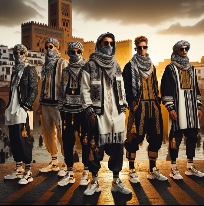Striding through the golden hour, Kaizo-Ku's lineup stands bold against an ancient cityscape. This image captures the essence of our urban odyssey—modern streetwear interwoven with the threads of timeless tradition. Here, fashion becomes an expedition, each garment a compass to the past, guiding the way to future style narratives.
