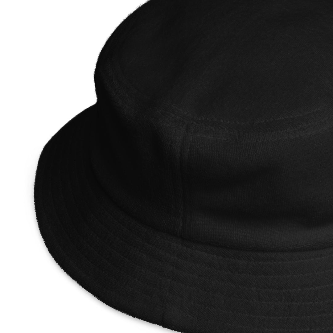 Back view of the Kaizo-Ku Terry Bucket Hat, showcasing the seamless design and durable construction for a premium streetwear look.