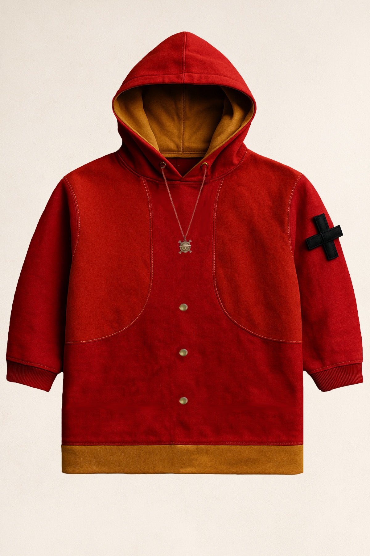 Vue à plat - Détails complets du hoodie Kaizo-Ku